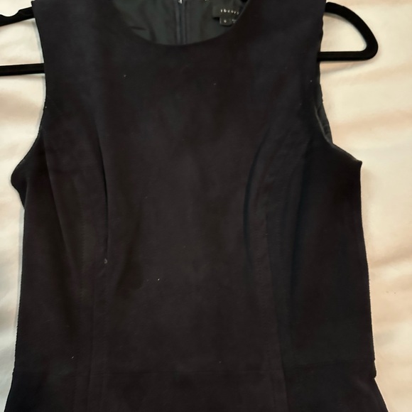 Theory Navy Suede Dress with Front Zipper - Size 0 - Picture 3 of 5